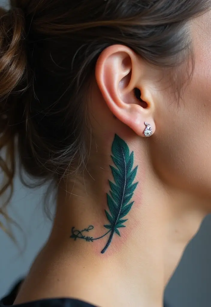 30 Feather Tattoo Behind Ear Meaning and Ideas - 6. Creativity and Inspiration