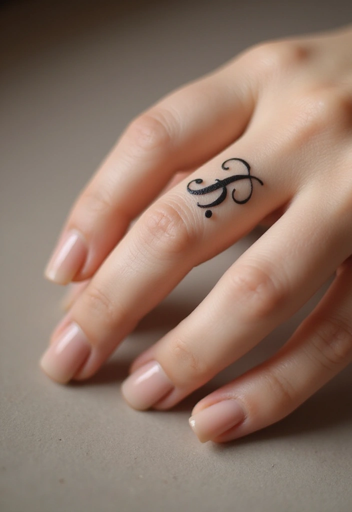 30 Finger Tattoo Ideas for Females That Look Stylish - 6. Initials Tattoo