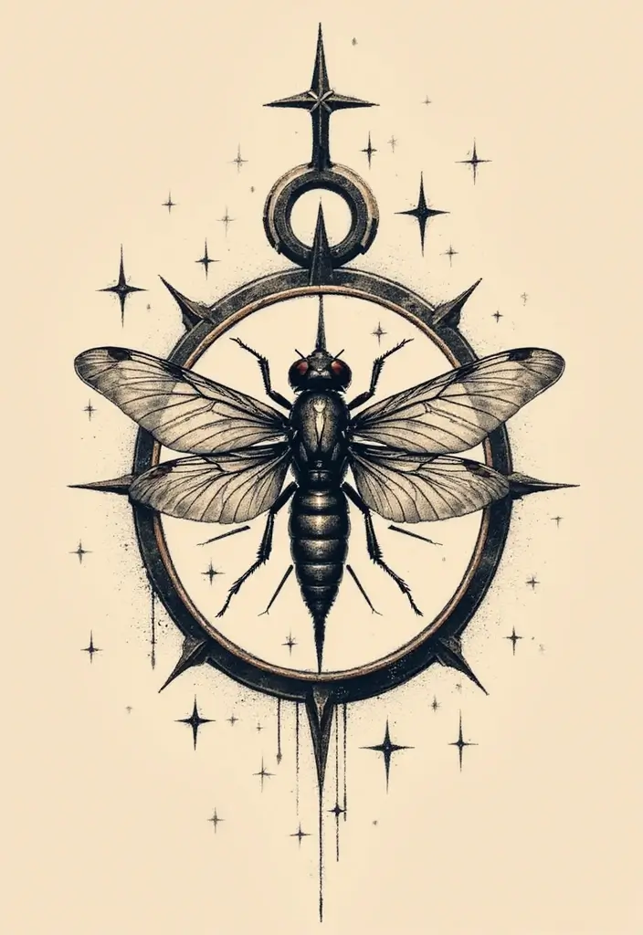 30 Firefly Tattoo Designs That Glow with Meaning - 6. Firefly with Symbolic Elements