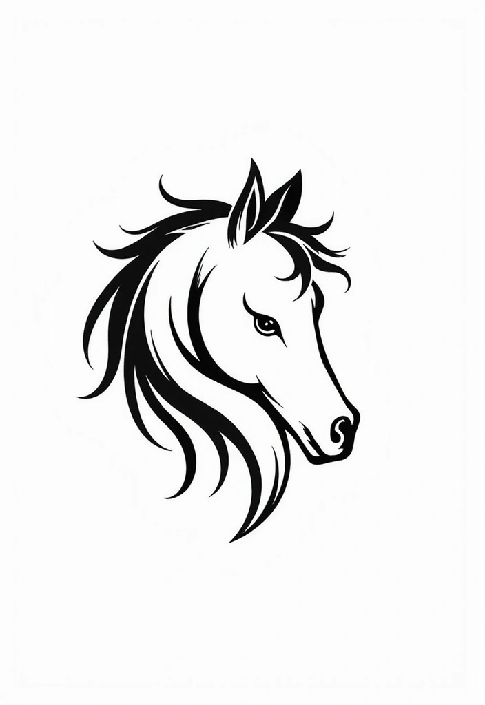 30 Horse and Horseshoe Tattoos for Luck and Freedom - 6. Minimalist Horse Head