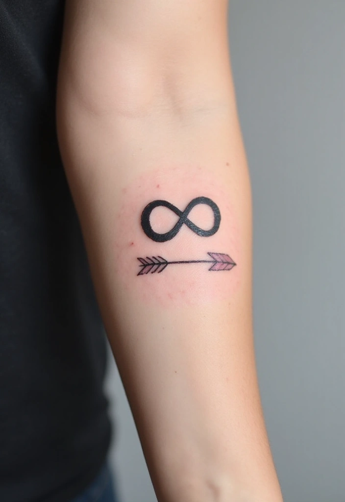 30 Infinity Friendship Tattoo Ideas for Everlasting Bonds - 6. Infinity and Arrow
