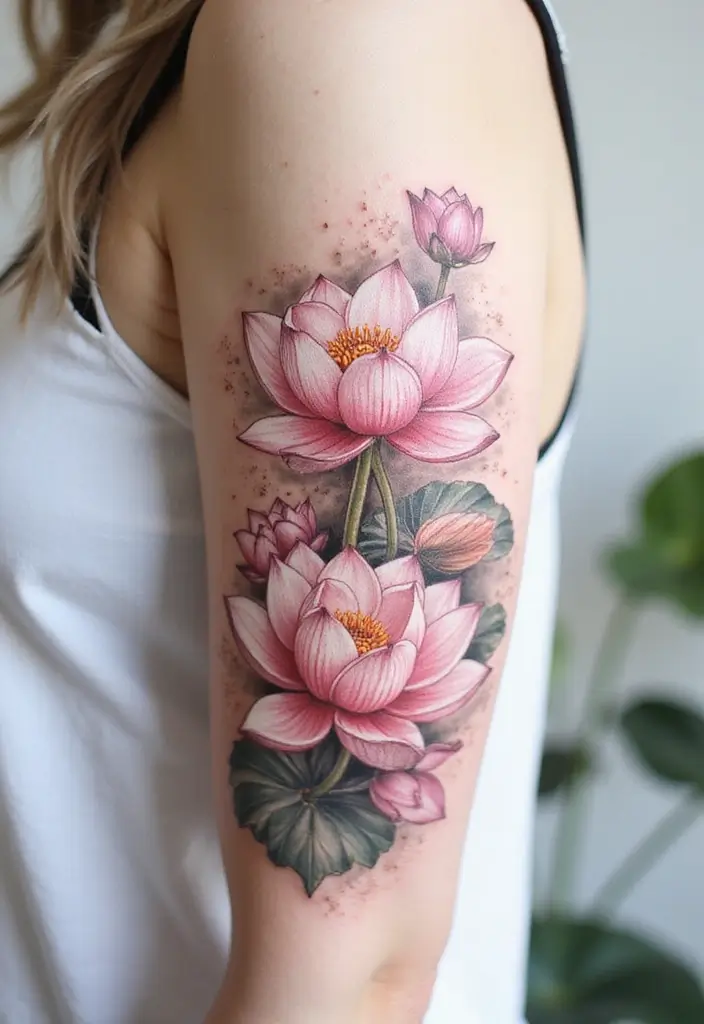30 Japanese Sleeve Tattoo Designs for Bold Ink Lovers - 6. Lotus Flowers