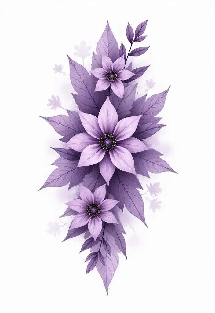 30 Lilac Flower Tattoo Designs with Gentle Symbolism - 6. Geometric Lilac