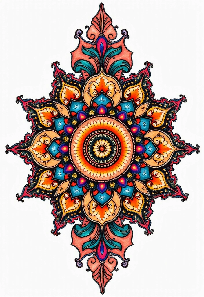 30 Mandala Tattoo Ideas with Spiritual and Geometric Beauty - 6. Traditional Indian Mandala