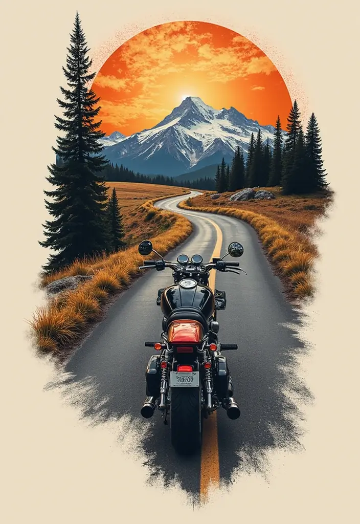 30 Motorcycle Tattoo Ideas for Riders and Enthusiasts - 6. The Road Less Traveled