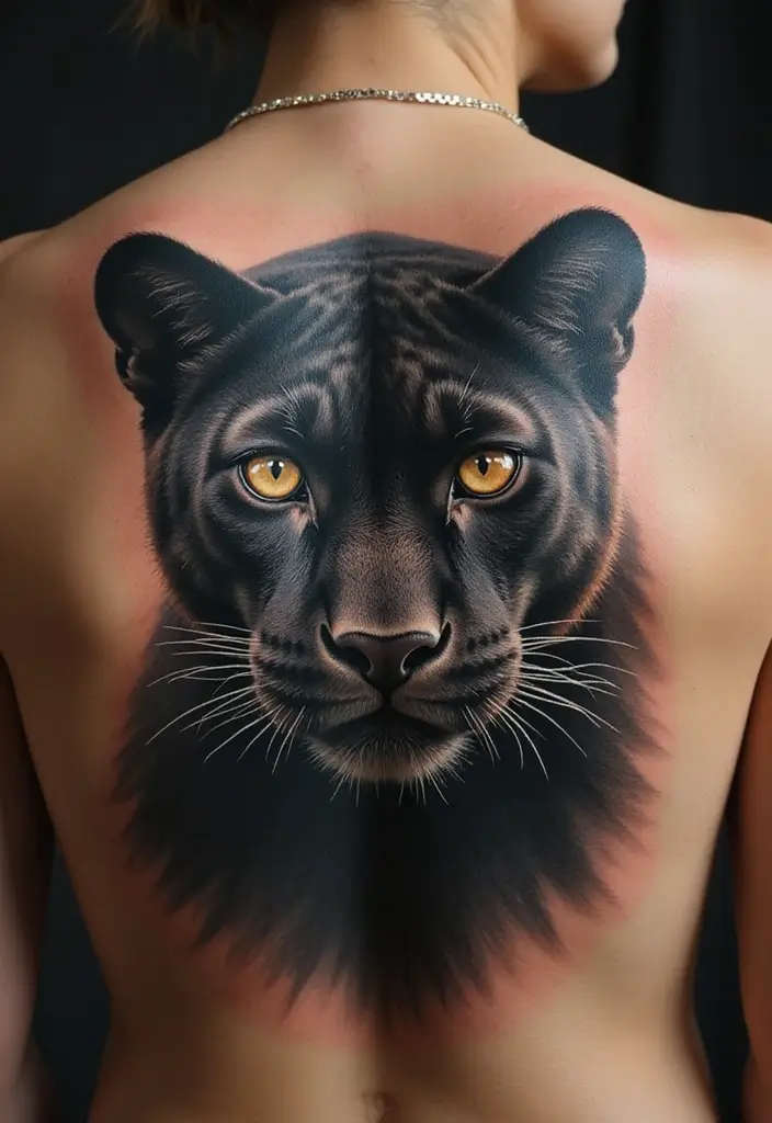 30 Panther Tattoo Designs That Represent Power and Mystery - 6. Realistic Panther Portrait