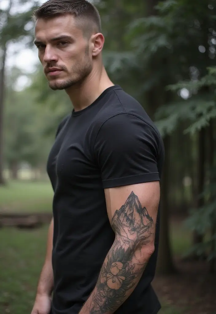 30 Subtle Men Tattoos That Look Minimal Yet Powerful - 6. Abstract Mountains
