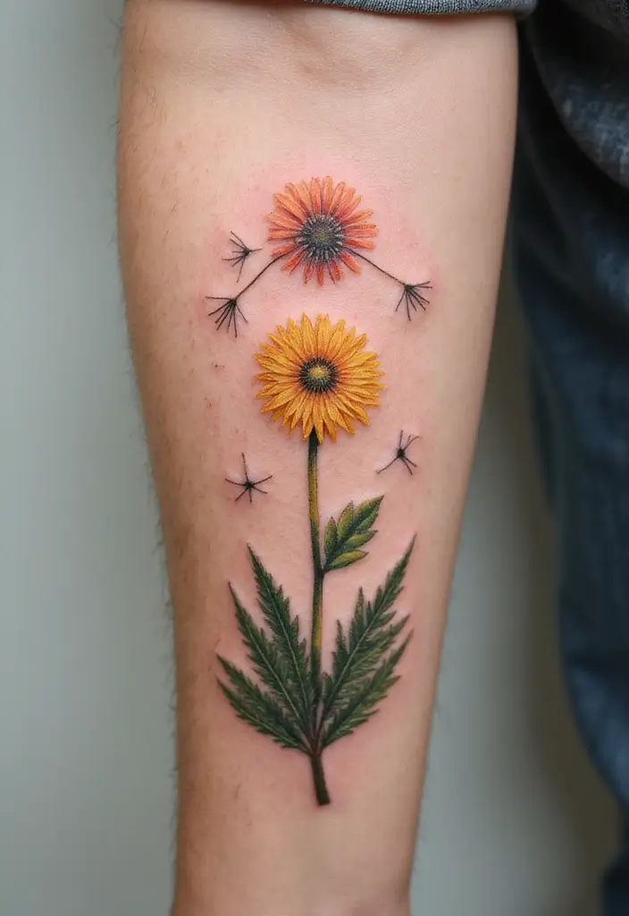30 Symbolism of a Dandelion Tattoo with Stunning Designs - 6. New Beginnings