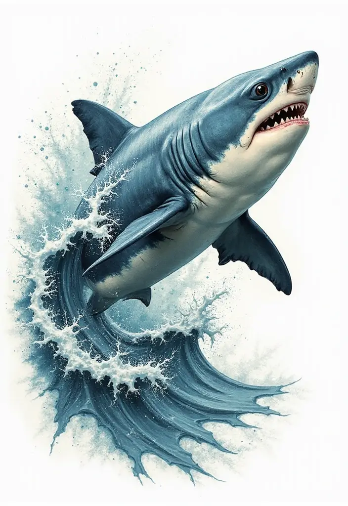 30 Tattoo Shark Meaning and Design Inspirations - 6. The Journey of Life