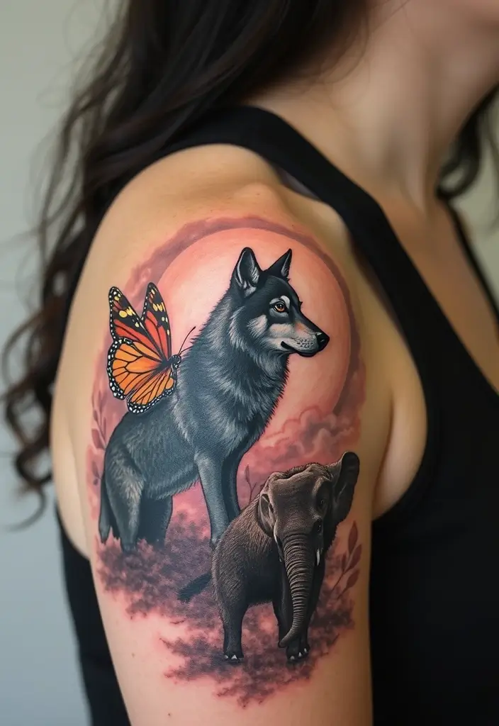 30 Tattoo Shoulder Designs for Women with Feminine Flair - 6. Animal Symbols