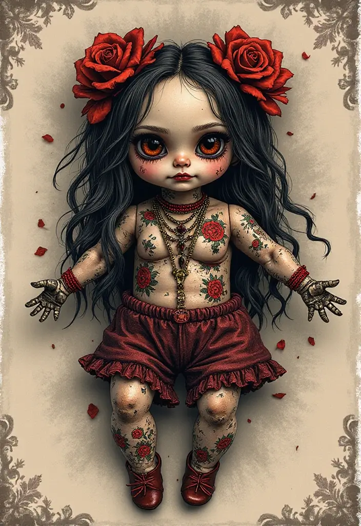 30 Voodoo Doll Tattoos with Dark and Mysterious Designs - 6. Gothic Voodoo Dolls