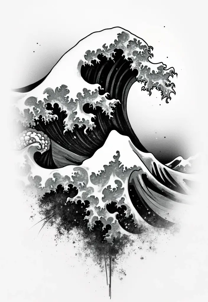 30 Wave Tattoo Sleeve Ideas That Make a Bold Statement - 6. Choppy Wave Design