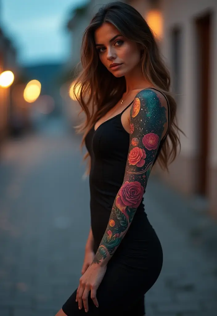 30 Women’s Leg Sleeve Tattoo Ideas That Stand Out - 6. Celestial Wonders