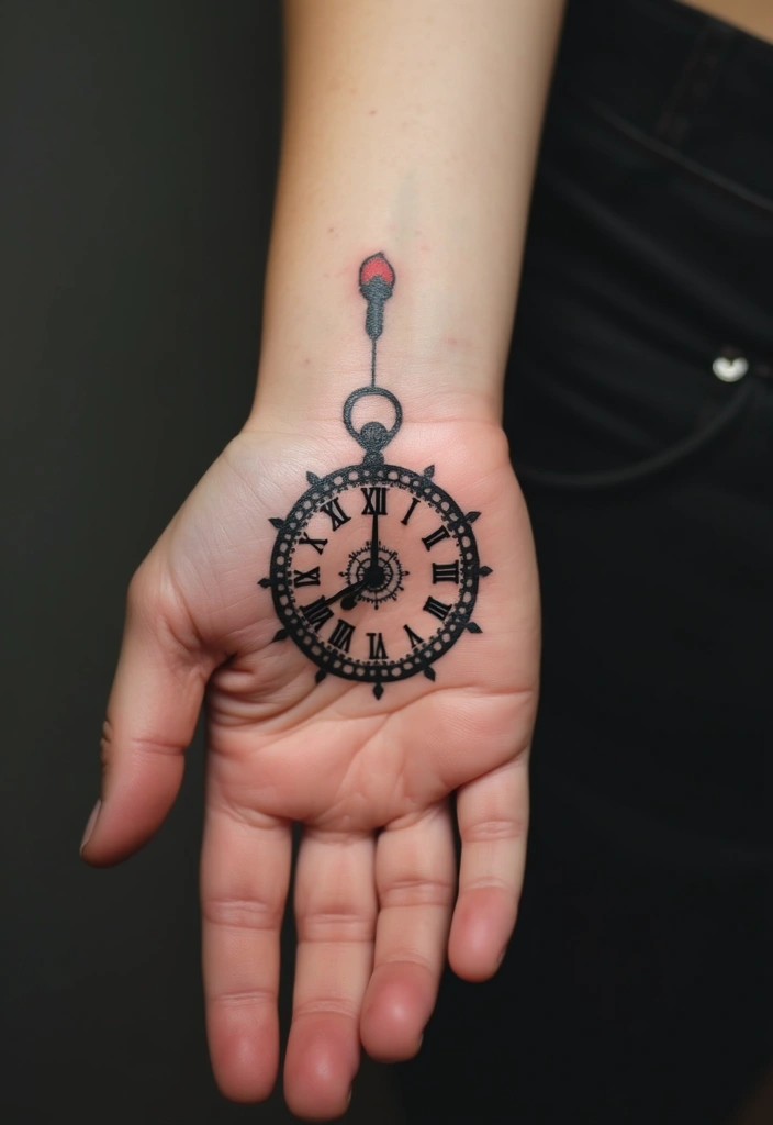 30 Clock Tattoo on Hand Ideas That Stand the Test of Time - 7. Roman Numerals Clock