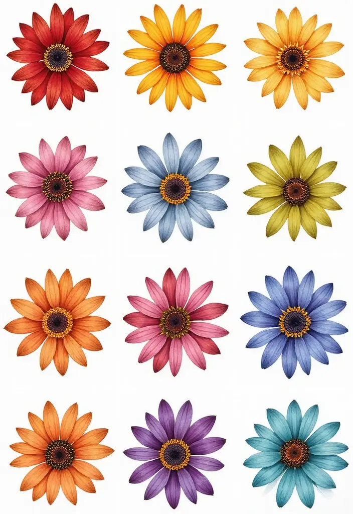 30 Colorful Daisy Tattoo Inspirations Full of Joy - 7. Symbolic Colors of Daisies