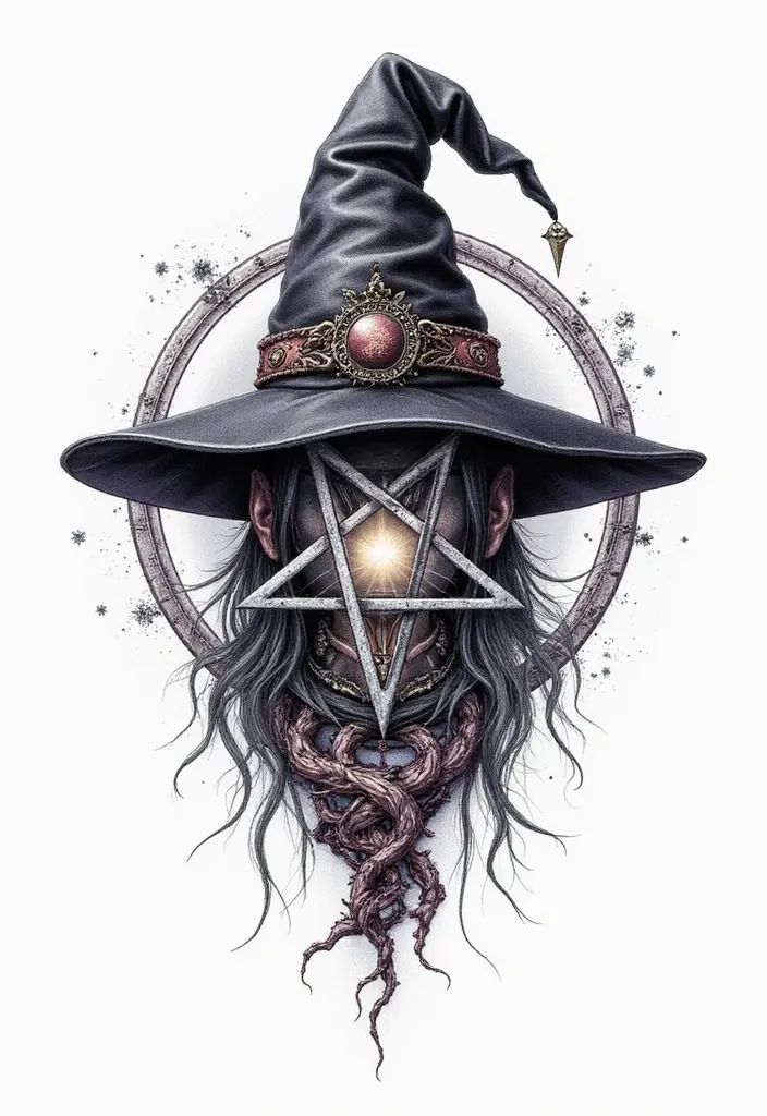 30 Dark Gothic Tattoos with Mysterious and Edgy Aesthetics - 7. The Witching Hour