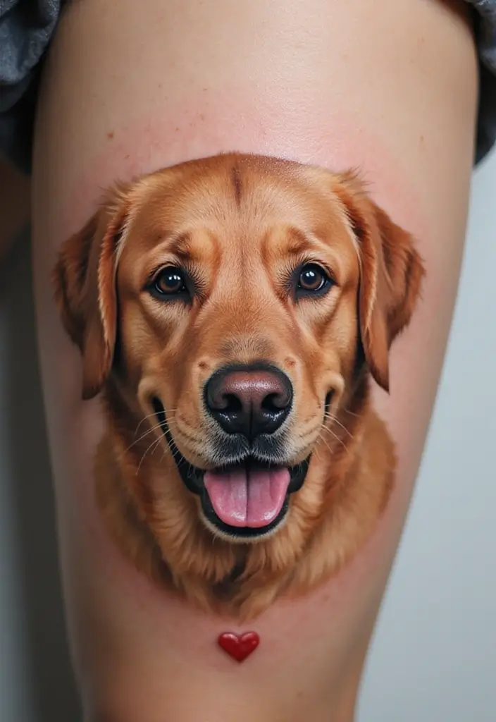 30 Golden Retriever Memorial Tattoos Honoring Beloved Pets - 7. Golden Retriever and Owner Connection