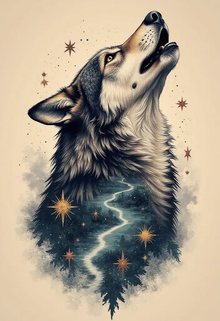 30 Howling Wolf Tattoo Meaning and Inspiring Designs - 7. The Journey of Life