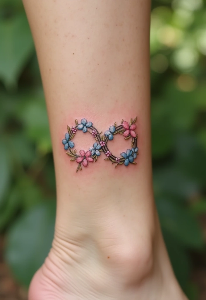 30 Infinity Friendship Tattoo Ideas for Everlasting Bonds - 7. Infinity with Flowers