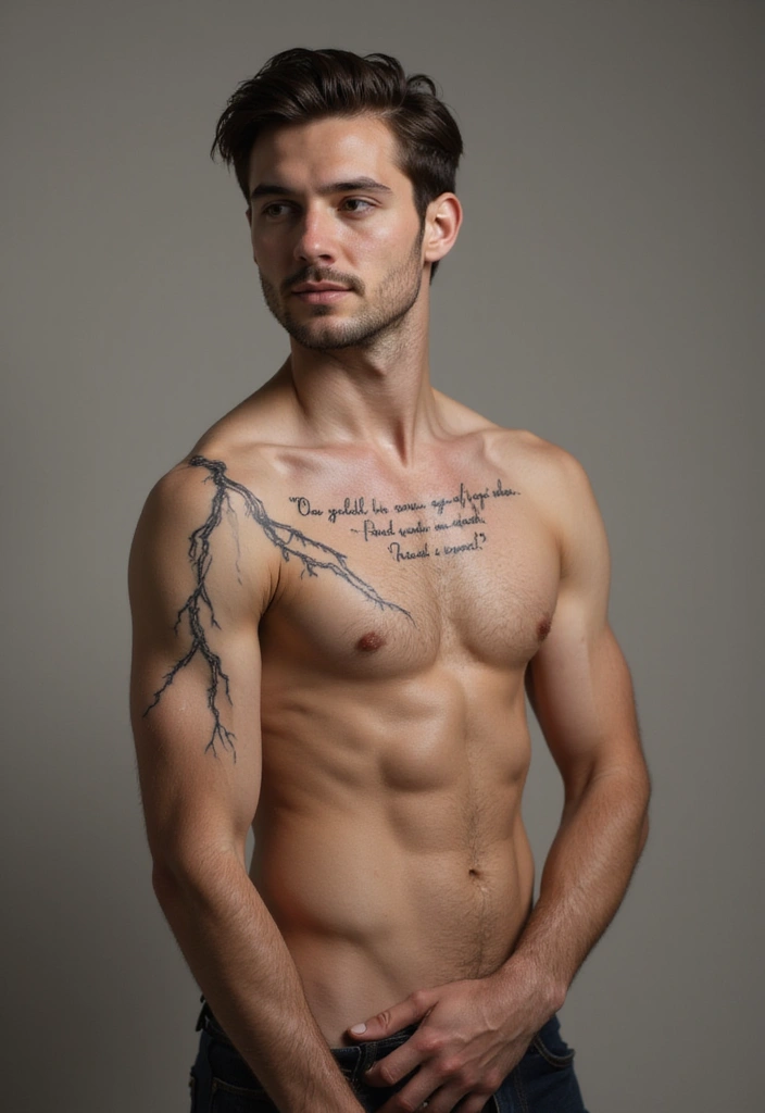 30 Lightning Tattoos for Men That Electrify Style - 7. Lightning and Quote Combination