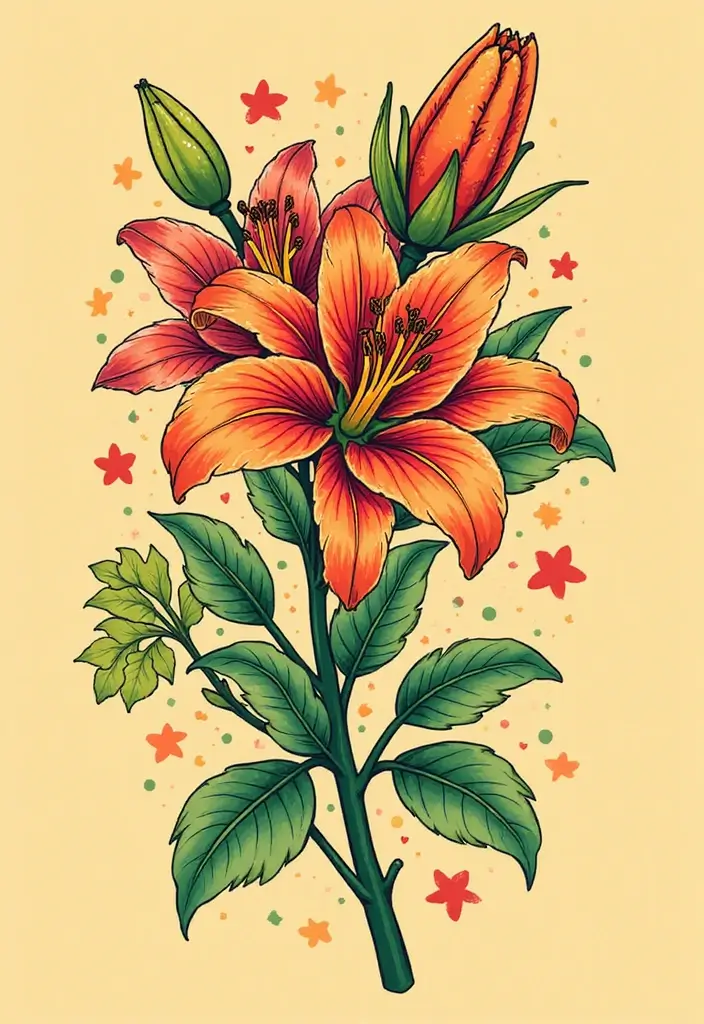 30 Lily Tattoo Symbolism Ideas for Elegant Ink - 7. A Sign of Good Fortune