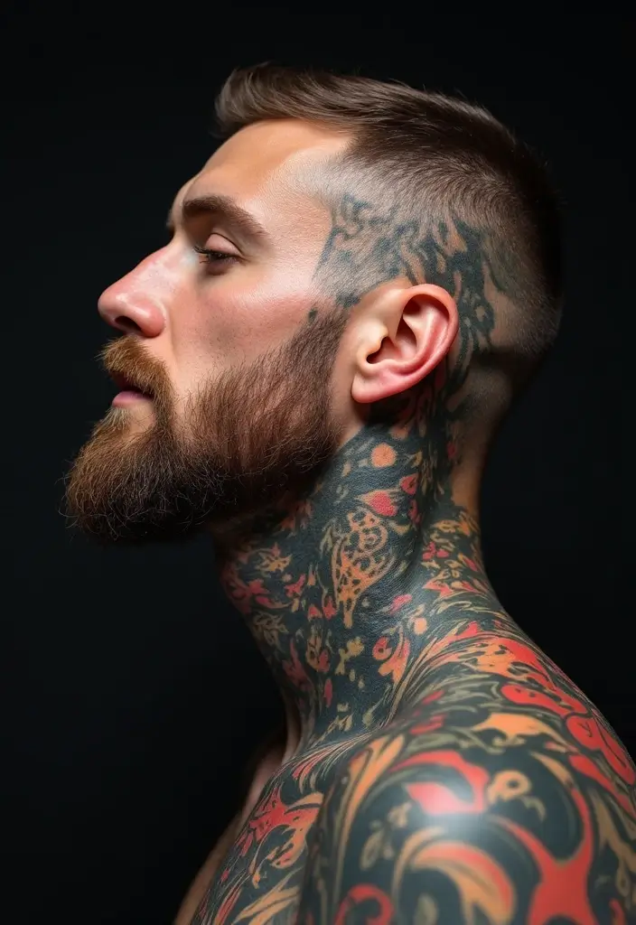 30 Most Popular Body Parts for Men to Tattoo - 7. Neck Tattoos