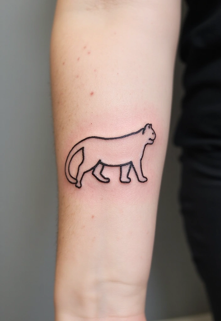 30 Panther Tattoo Designs That Represent Power and Mystery - 7. Minimalist Panther