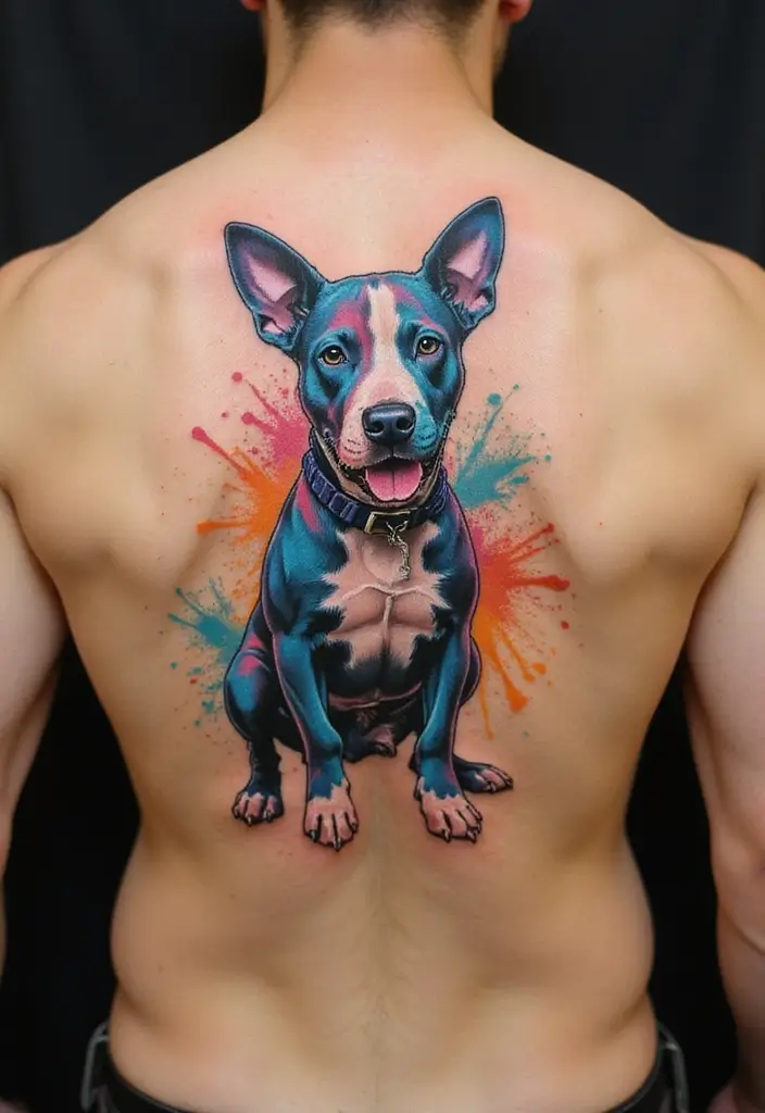 30 Pitbull Tattoo Designs Celebrating Strength and Loyalty - 7. Abstract Pitbull Design