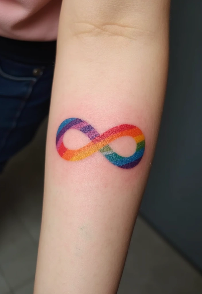 30 Rainbow Tattoo Ideas Full of Color and Meaning - 7. Rainbow Infinity Symbol