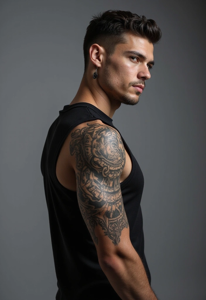 30 Shoulder Tattoos for Men with Meaningful Designs - 7. Tribal Patterns: Heritage and Identity
