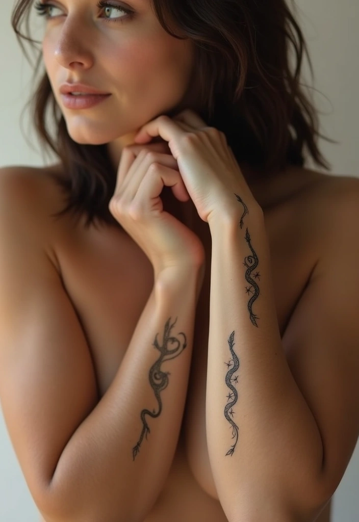 30 Snake Body Tattoo Designs That Look Striking - 7. Tiny Snake Tattoos