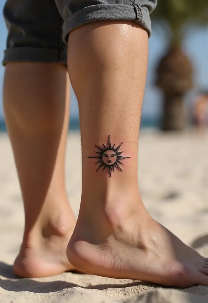 30 Subtle Men Tattoos That Look Minimal Yet Powerful - 7. Minimalist Sun