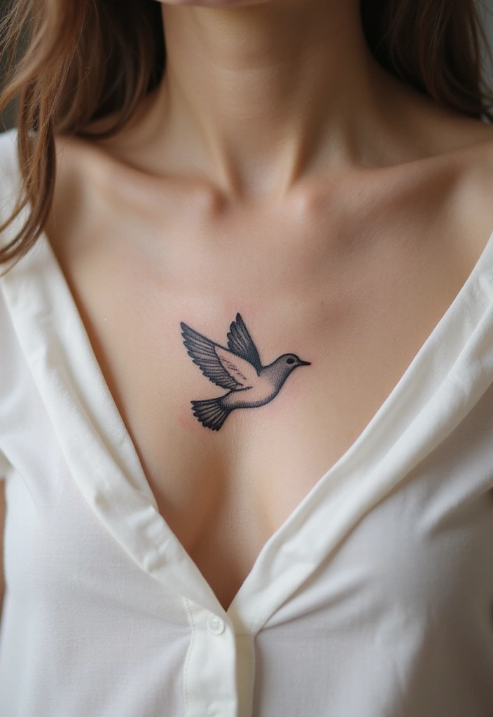 30 Symbolic Bird Tattoos with Powerful Messages - 7. The Serene Dove