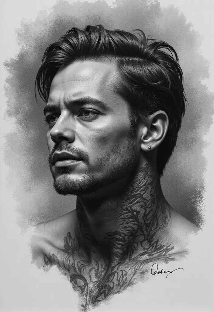 30 Bold Tattoo Head Designs That Stand Out - 7. Black and Gray Realism