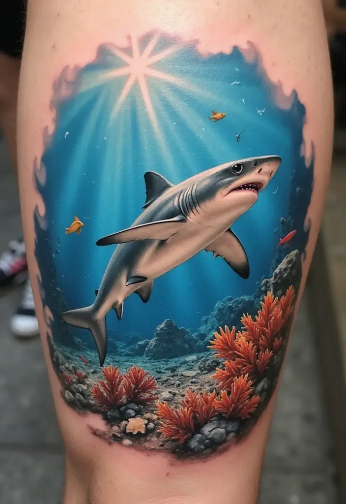 30 Tattoo Shark Meaning and Design Inspirations - 7. Fearlessness in Vulnerability
