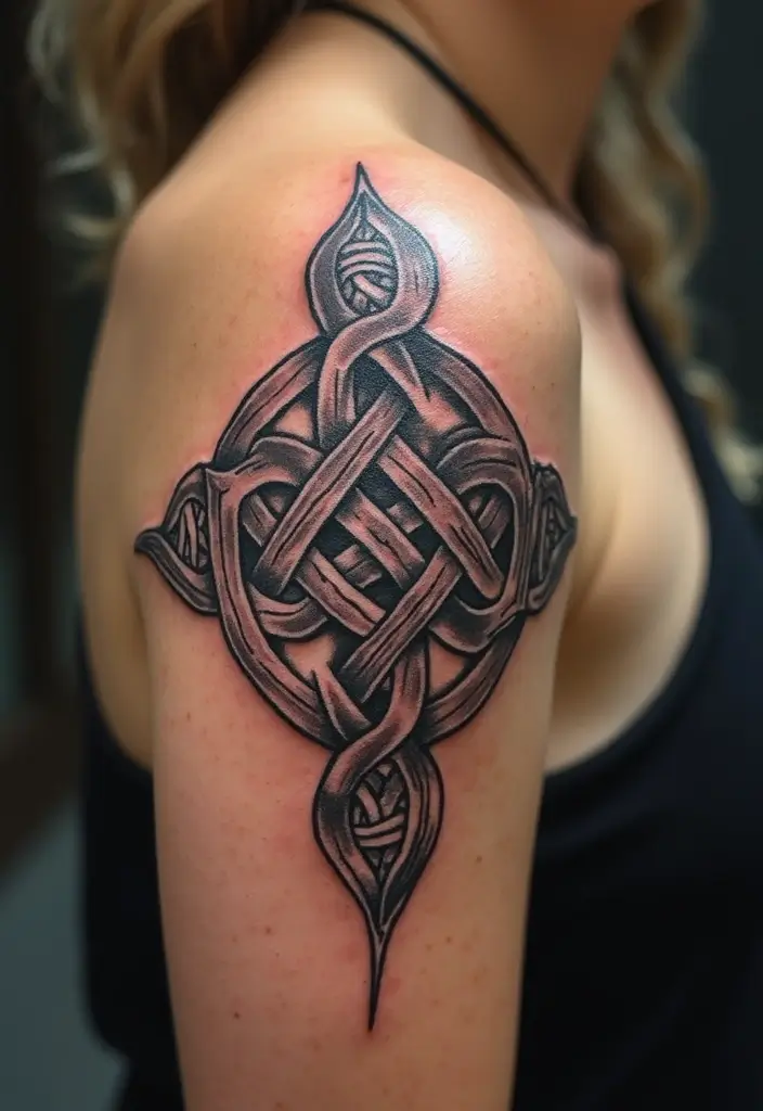 30 Tattoo Shoulder Designs for Women with Feminine Flair - 7. Celtic Knots