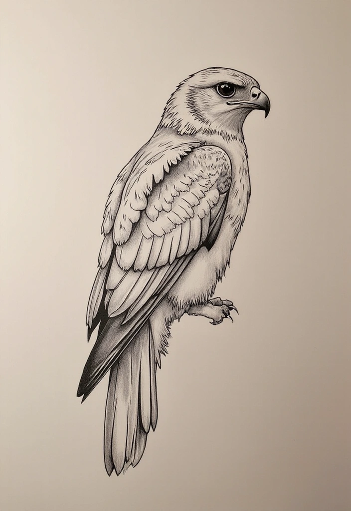 30 Hawk Tattoo Designs That Represent Vision and Strength - 7. Minimalist Hawk Tattoo