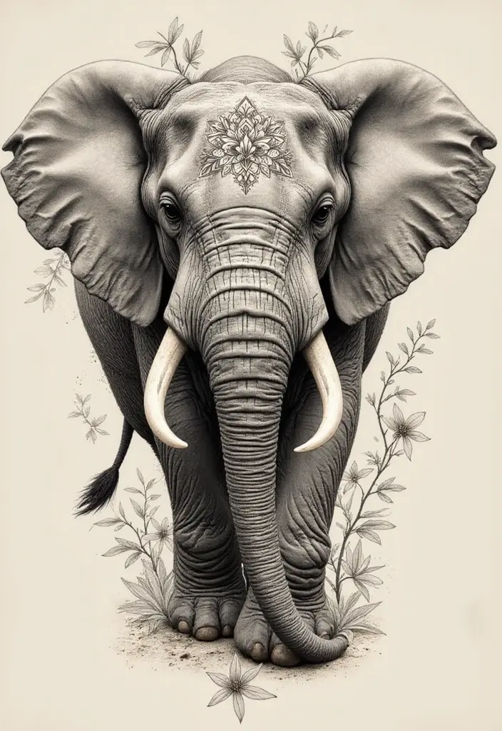 30 Tattoos That Signify Strength and Resilience - 7. Elephant Design