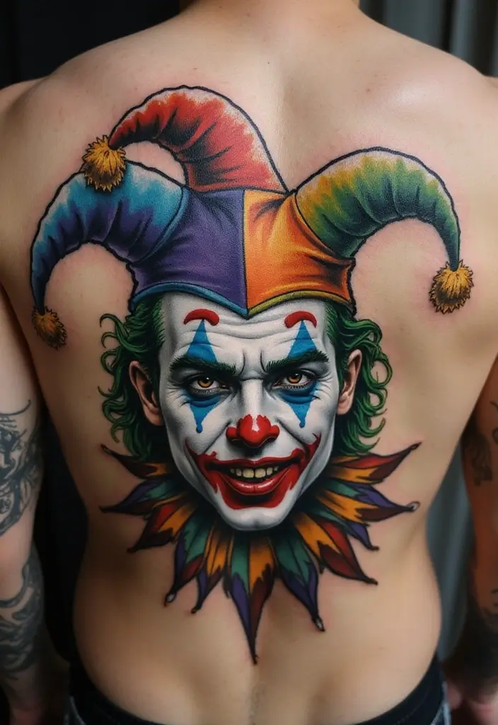 30 The Joker Tattoo Meaning and Unique Designs - 7. The Joker's Jester Hat