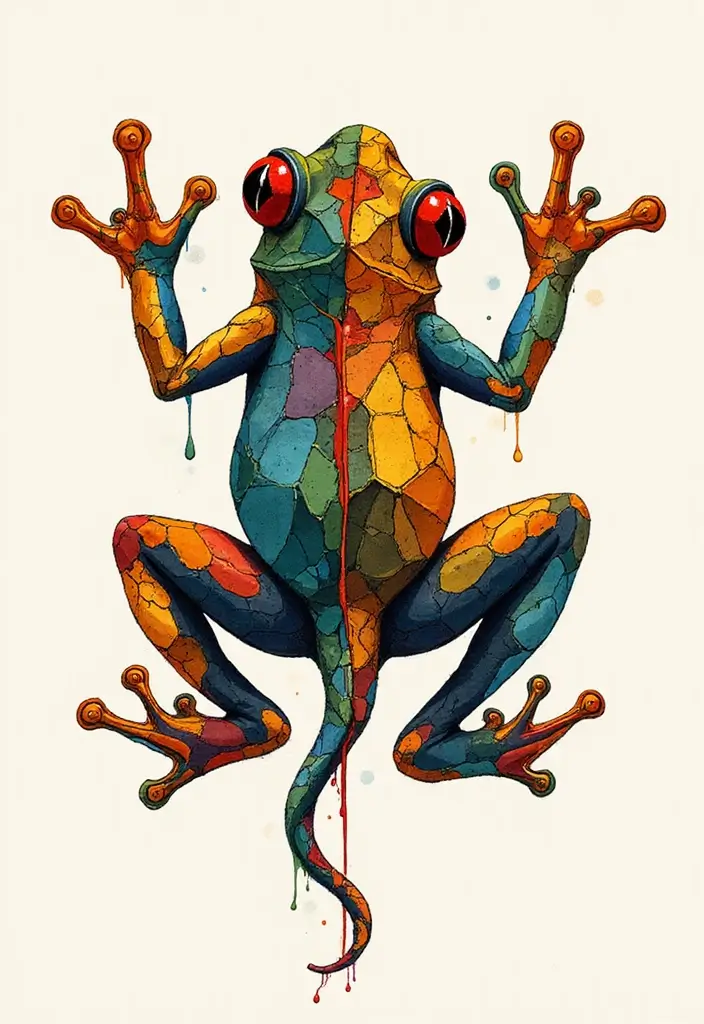 30 Tree Frog Tattoos with Playful and Unique Vibes - 7. Abstract Tree Frog Tattoo