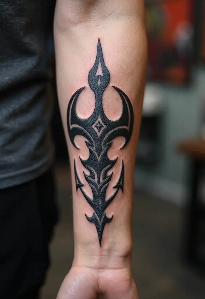 30 Valknut Tattoo Designs with Deep Norse Symbolism - 7. Valknut in Black Ink