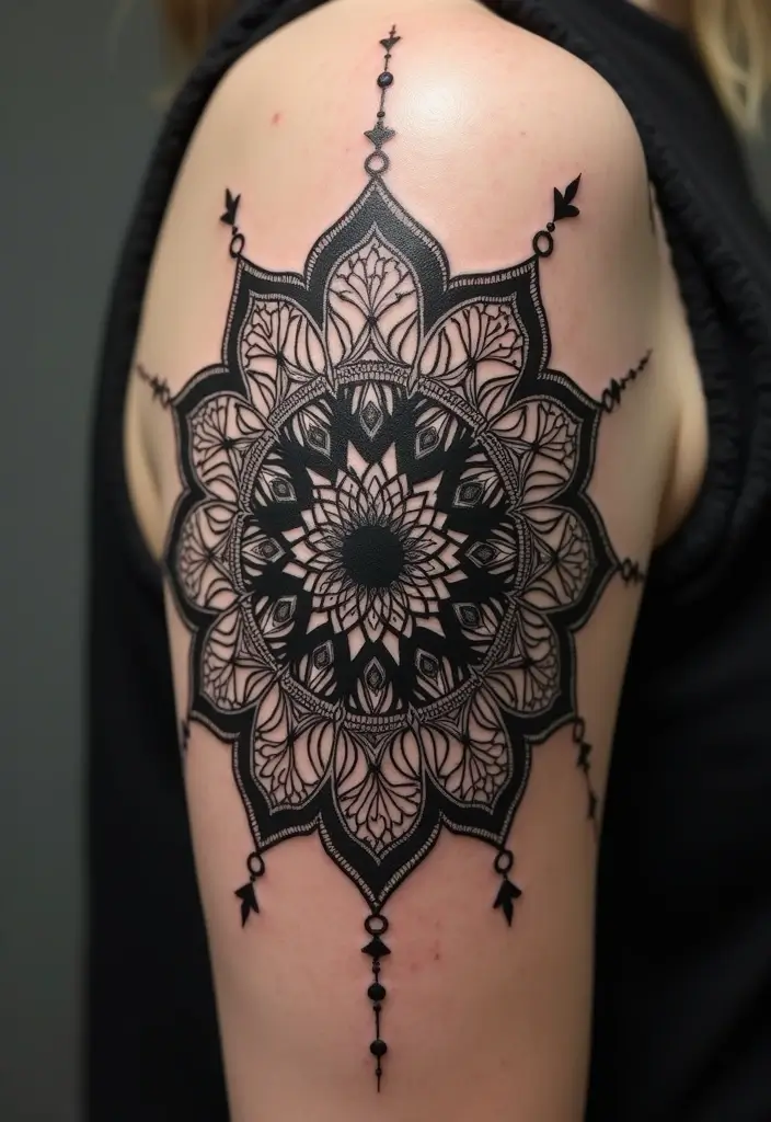 30 Blackwork Tattoo Ideas That Are Bold and Artistic - 8. Mandala Tattoos