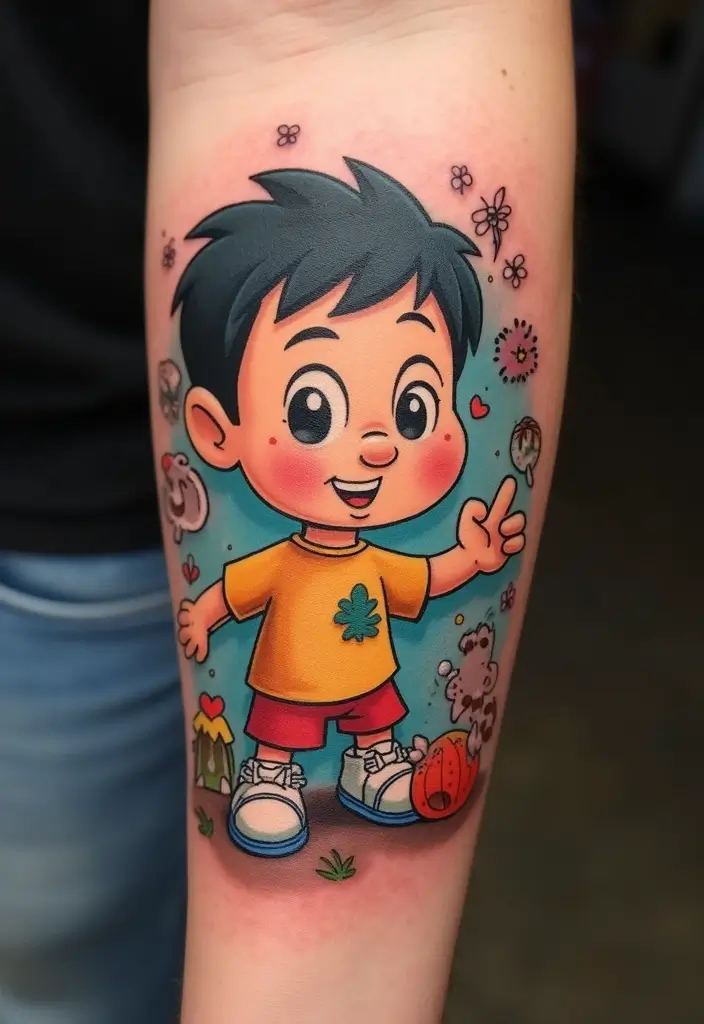 30 Cartoon Tattoo Ideas That Are Fun and Creative - 8. Nostalgic TV Show Characters
