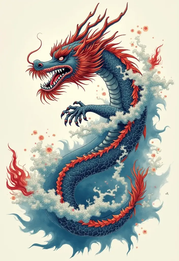 30 Chinese Dragon Tattoo Meaning and Artistic Designs - 8. The Elemental Dragon