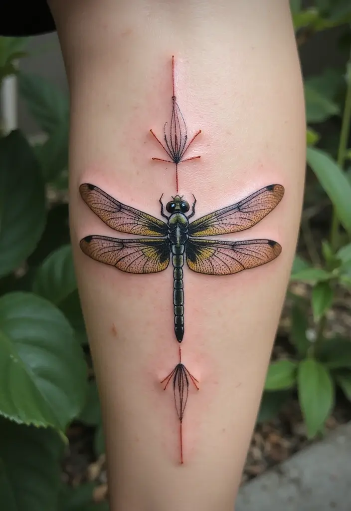 30 Dragonfly Tattoo Symbolism Ideas with Meaning - 8. Balance and Harmony