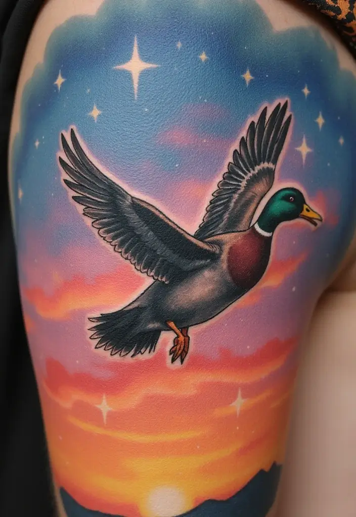 30 Duck Tattoo Meaning and Creative Designs - 8. The Journey of Self-Discovery