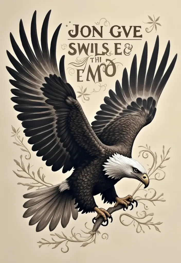 30 Eagle Tattoo Ideas That Represent Power and Courage - 8. Eagle with Quote