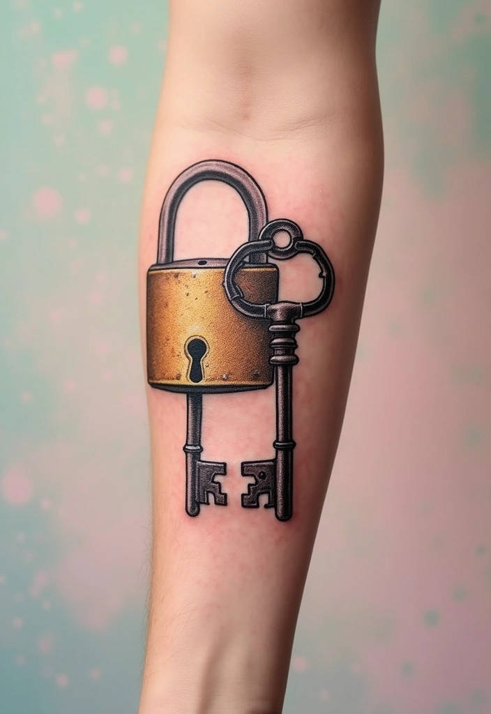 30 Eternal Love Tattoo Designs for Lasting Connection - 8. Lock and Key Tattoos