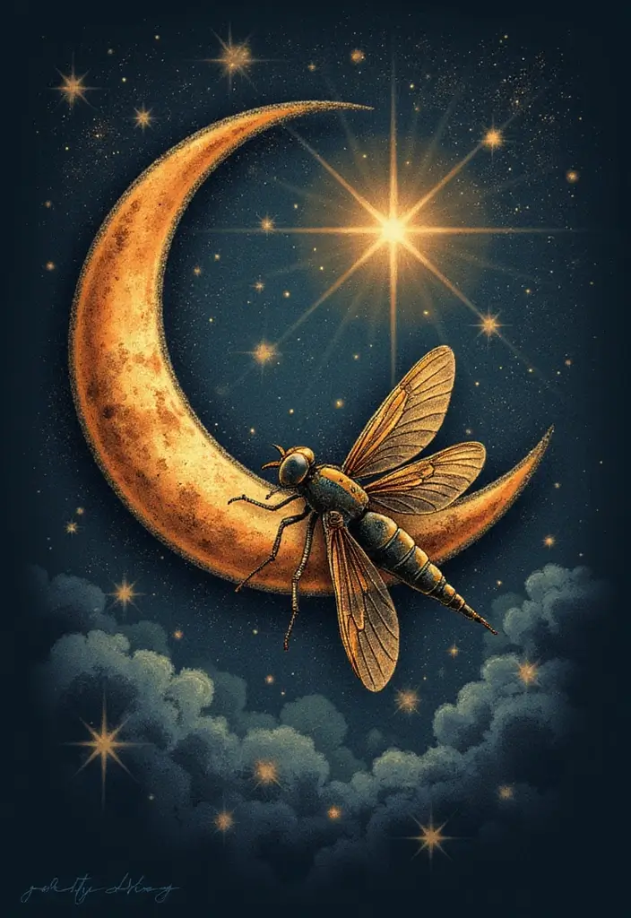 30 Firefly Tattoo Designs That Glow with Meaning - 8. Firefly and Moon