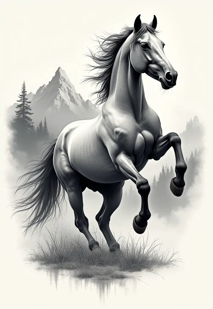 30 Horse and Horseshoe Tattoos for Luck and Freedom - 8. Running Free